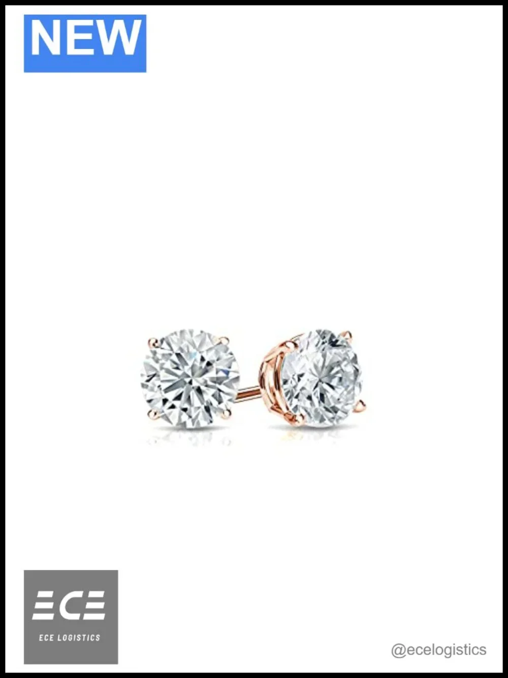 Lab Grown Diamond Stud Earrings 14k Gold 1/4 Carat Screw Back